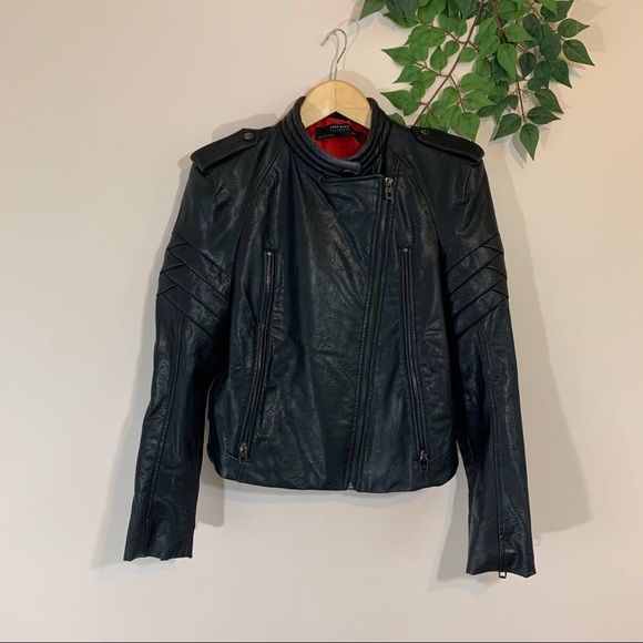 zara leather jacket womens